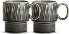 COFFEE & MORE COFFEE MUG 2-PCS, GREY