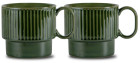 COFFEE & MORE TEA MUG, 2-PCS GREEN