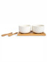 ELLEN BOWL SET WITH SPOON, OFF WHITE