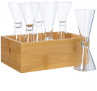 NATURE ZESTAW KIELISZKÓW Z TACĄ, 6-PCS