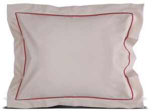 CARL PILLOW CASE, BEIGE/BORDEAUX