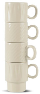 COFFEE & MORE ESPRESSO MUG, 4-PCS, BEIGE