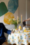 EDEN ROUND WAXED TABLECLOTH, MIXED YELLOW