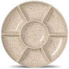 Talerz do serwowania DITTE, beżowy/bordowy