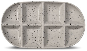 DITTE SERVING PLATE LARGE, GREY/BLACK